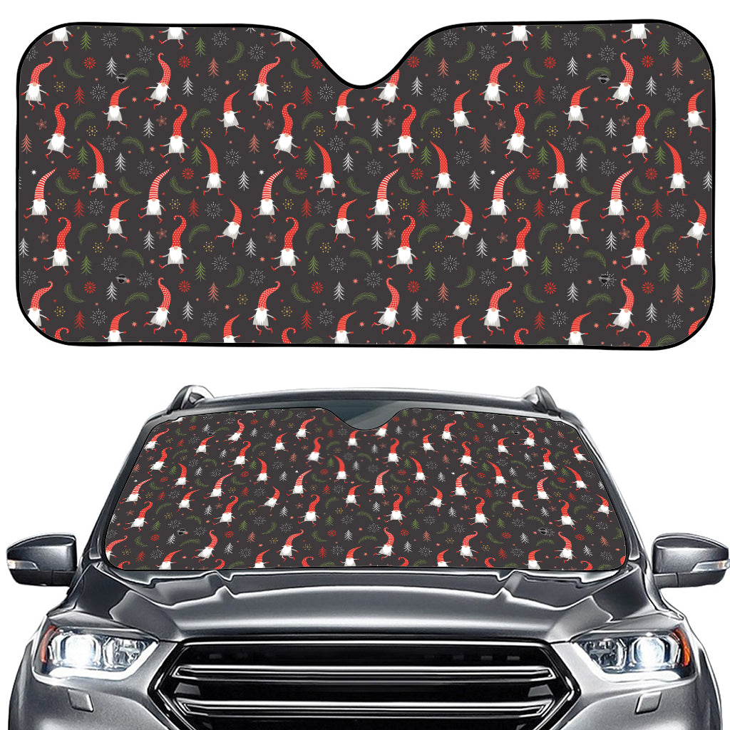 Christmas Gnomes Pattern Print Car Windshield Sun Shade