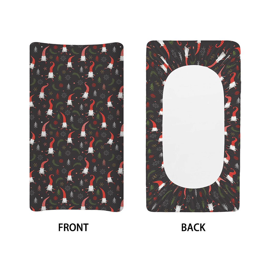 Christmas Gnomes Pattern Print Changing Pad Cover