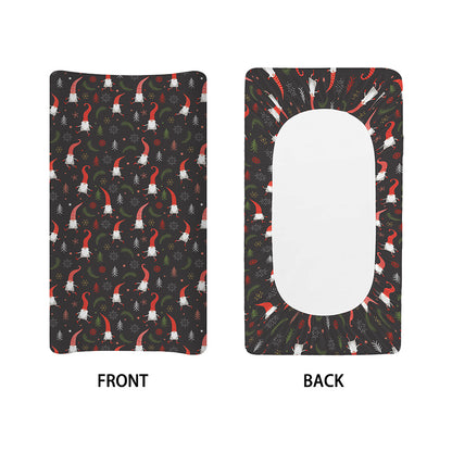 Christmas Gnomes Pattern Print Changing Pad Cover