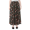 Christmas Gnomes Pattern Print Chiffon Maxi Skirt