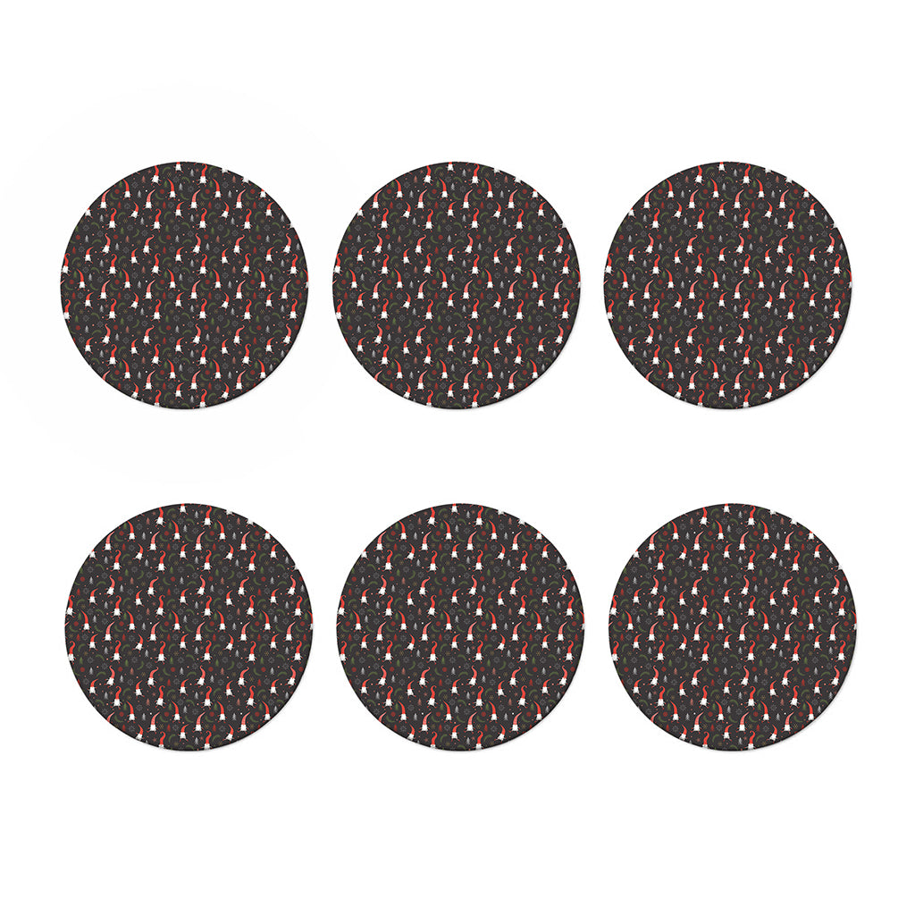 Christmas Gnomes Pattern Print Coaster Set