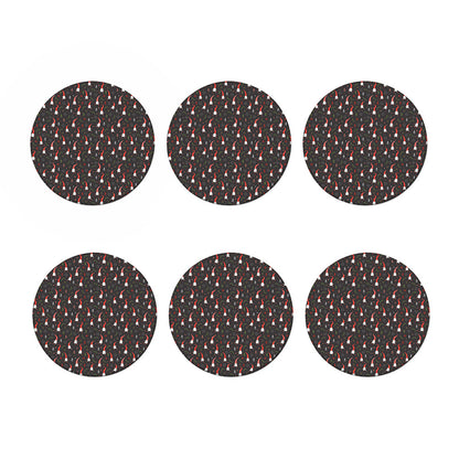 Christmas Gnomes Pattern Print Coaster Set