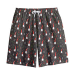 Christmas Gnomes Pattern Print Cotton Shorts