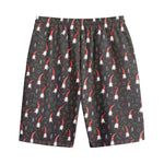 Christmas Gnomes Pattern Print Cotton Shorts