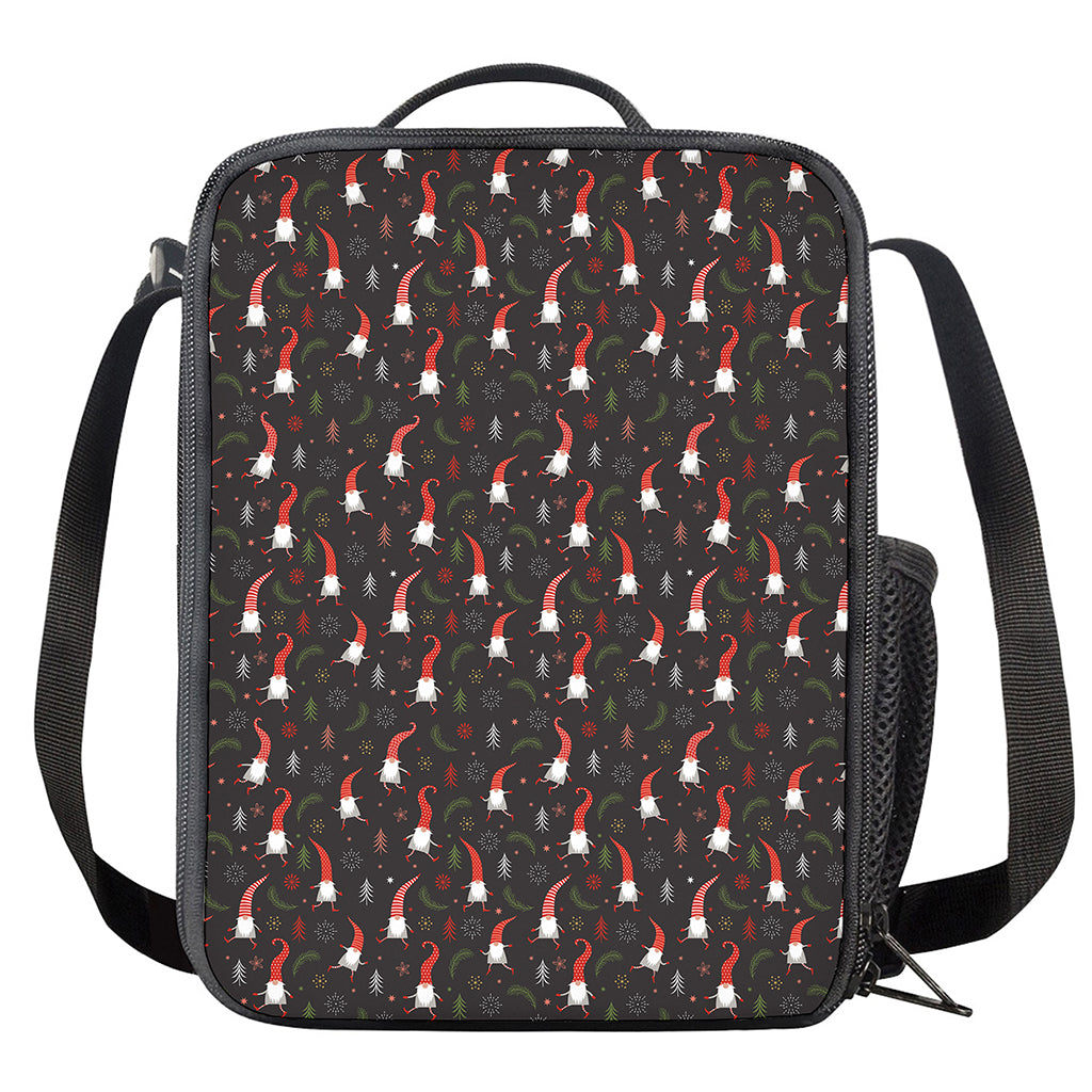 Christmas Gnomes Pattern Print Crossbody Lunch Bag