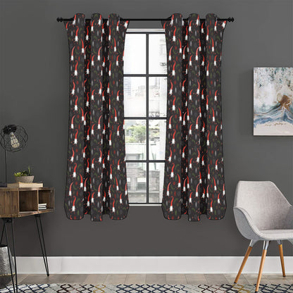 Christmas Gnomes Pattern Print Curtain