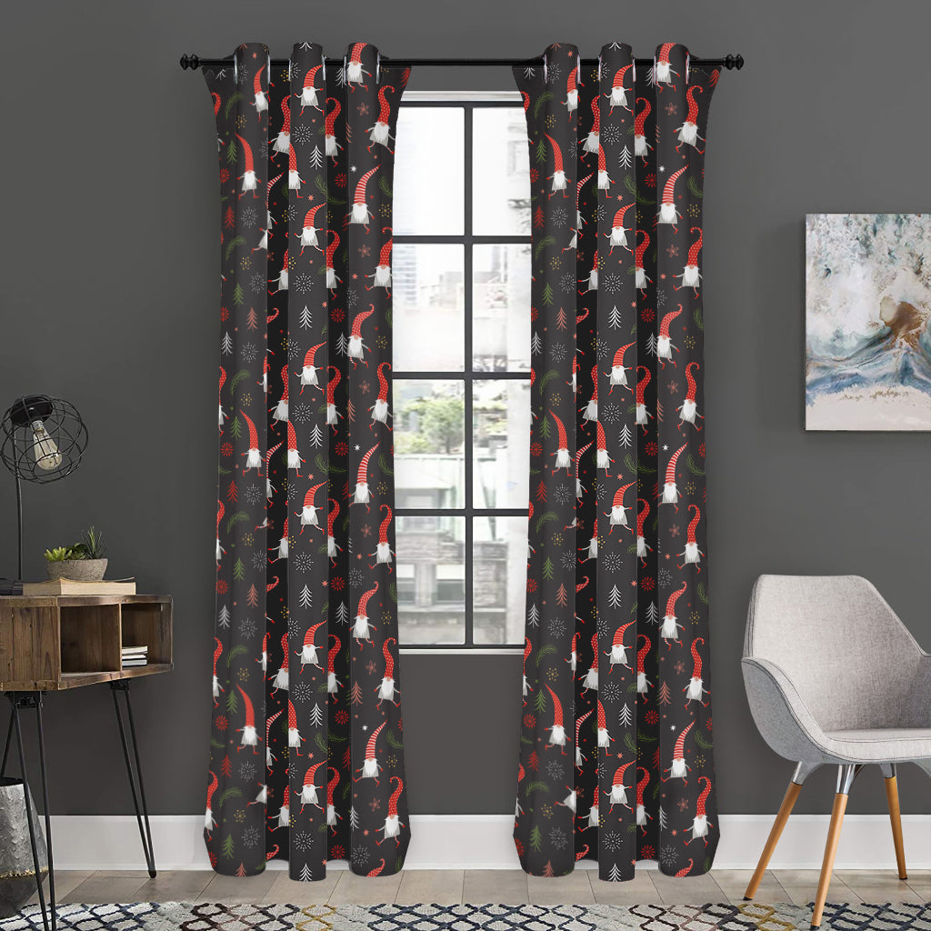 Christmas Gnomes Pattern Print Curtain