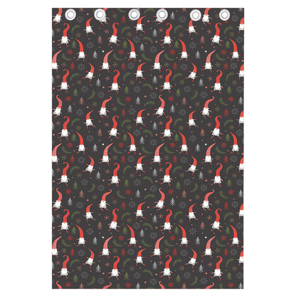 Christmas Gnomes Pattern Print Curtain