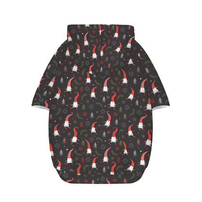 Christmas Gnomes Pattern Print Dog Zip Up Hoodie