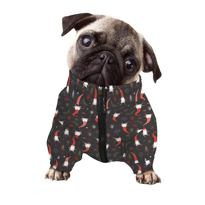 Christmas Gnomes Pattern Print Dog Zip Up Jacket