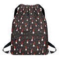Christmas Gnomes Pattern Print Drawstring Backpack