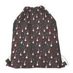 Christmas Gnomes Pattern Print Drawstring Bag