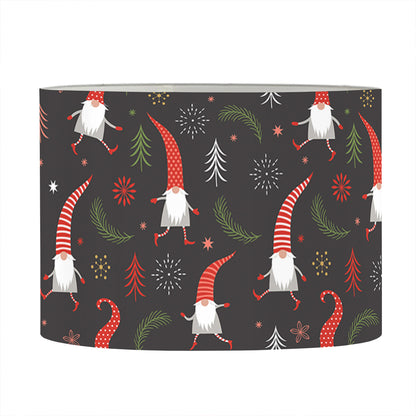 Christmas Gnomes Pattern Print Drum Lamp Shade