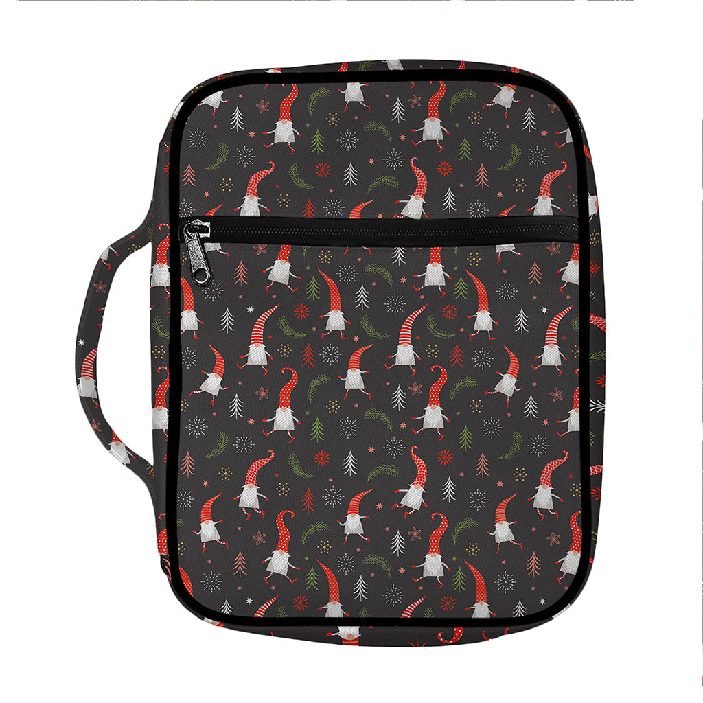 Christmas Gnomes Pattern Print Front Pocket Bible Bag