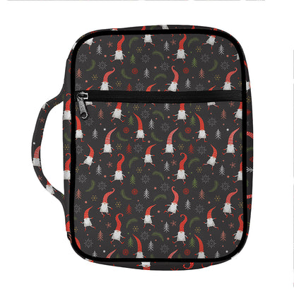 Christmas Gnomes Pattern Print Front Pocket Bible Bag