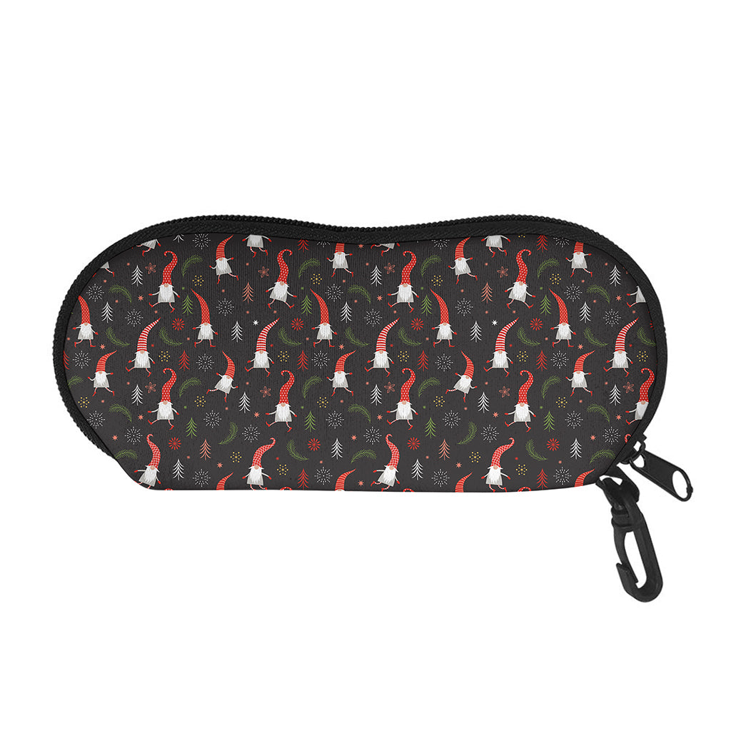 Christmas Gnomes Pattern Print Glasses Case