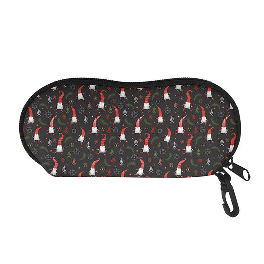 Christmas Gnomes Pattern Print Glasses Case
