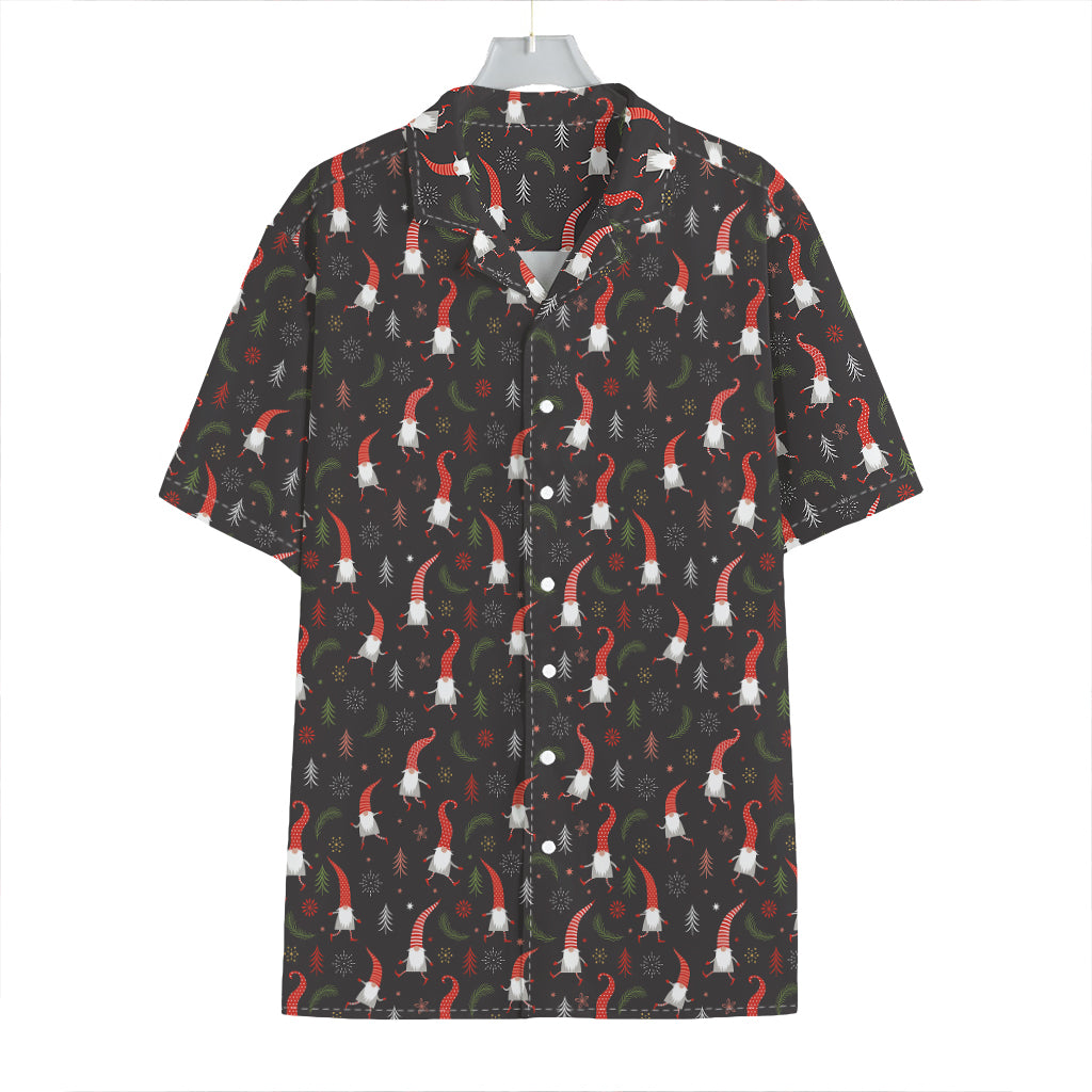 Christmas Gnomes Pattern Print Hawaiian Shirt
