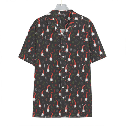 Christmas Gnomes Pattern Print Hawaiian Shirt