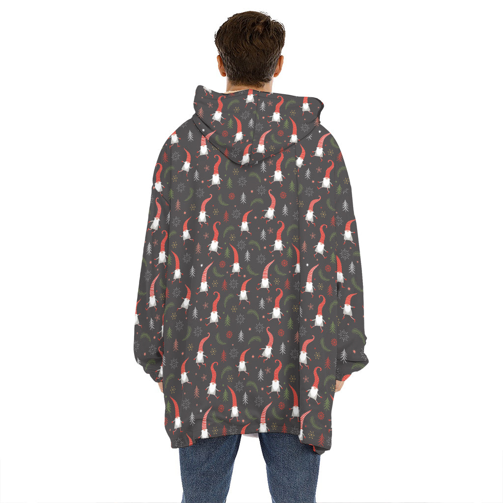 Christmas Gnomes Pattern Print Hoodie Blanket