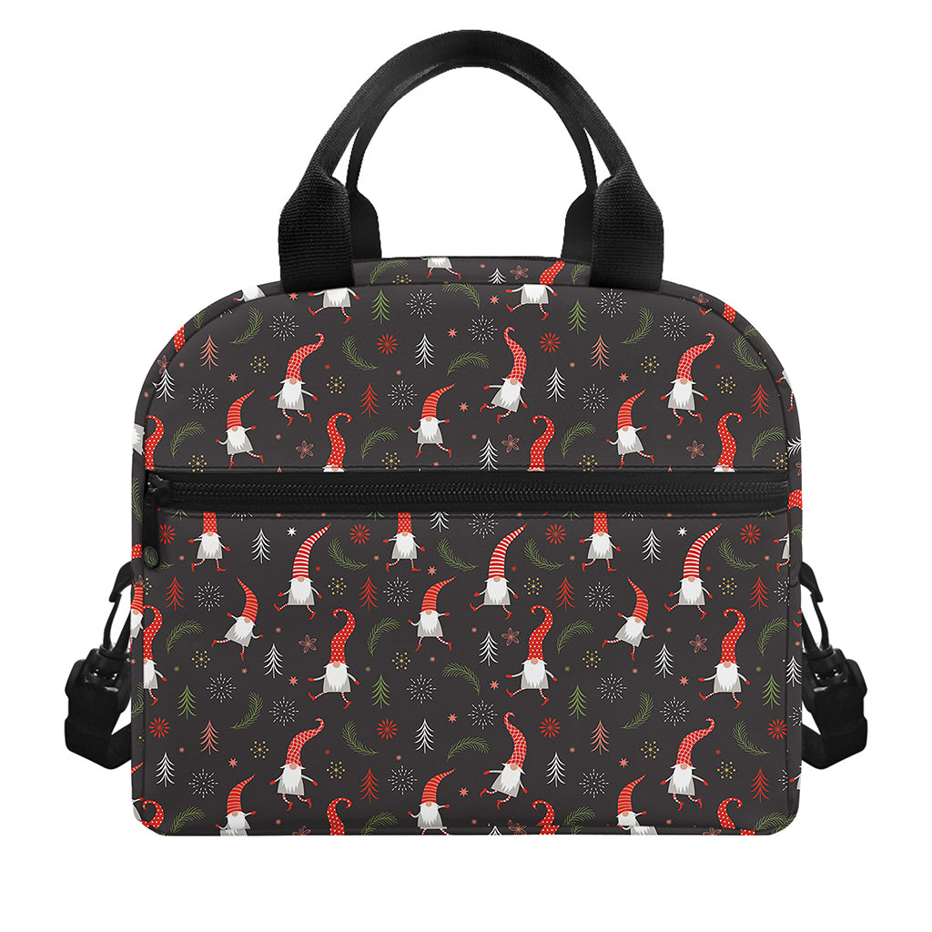 Christmas Gnomes Pattern Print Insulated Lunch Bag