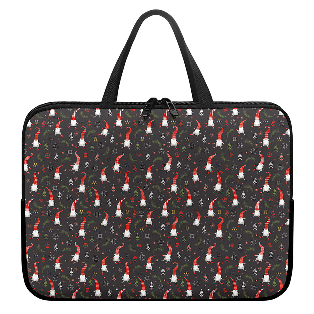 Christmas Gnomes Pattern Print Laptop Sleeve With Handle