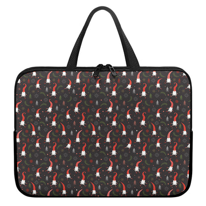 Christmas Gnomes Pattern Print Laptop Sleeve With Handle