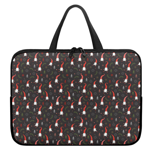 Christmas Gnomes Pattern Print Laptop Sleeve With Handle