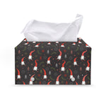 Christmas Gnomes Pattern Print Leather Tissue Box Cover