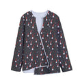 Christmas Gnomes Pattern Print Long Sleeve Short Coat