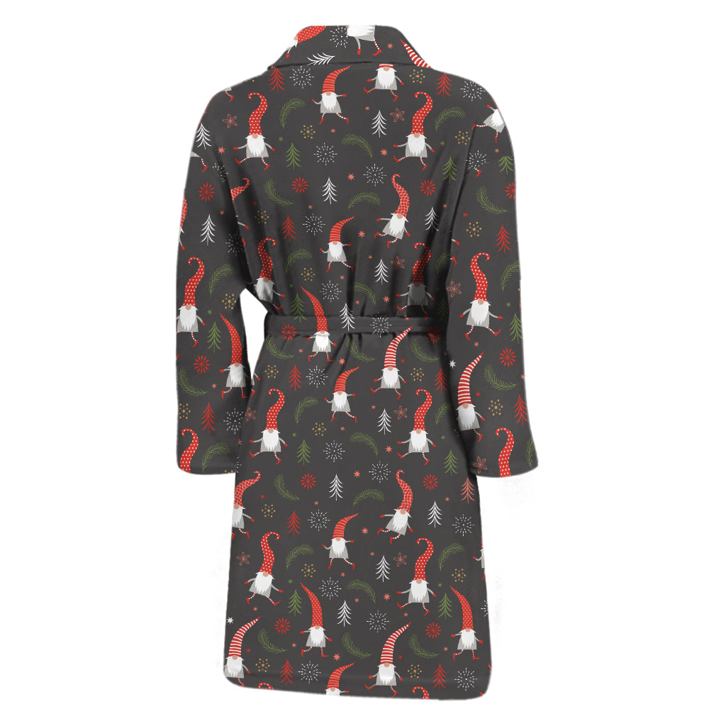 Christmas Gnomes Pattern Print Men's Bathrobe