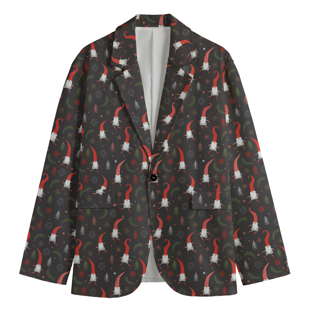 Christmas Gnomes Pattern Print Men's Blazer