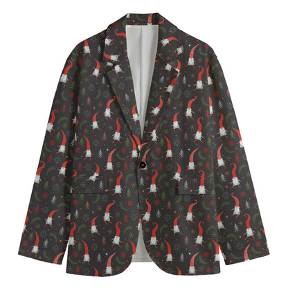 Christmas Gnomes Pattern Print Men's Blazer