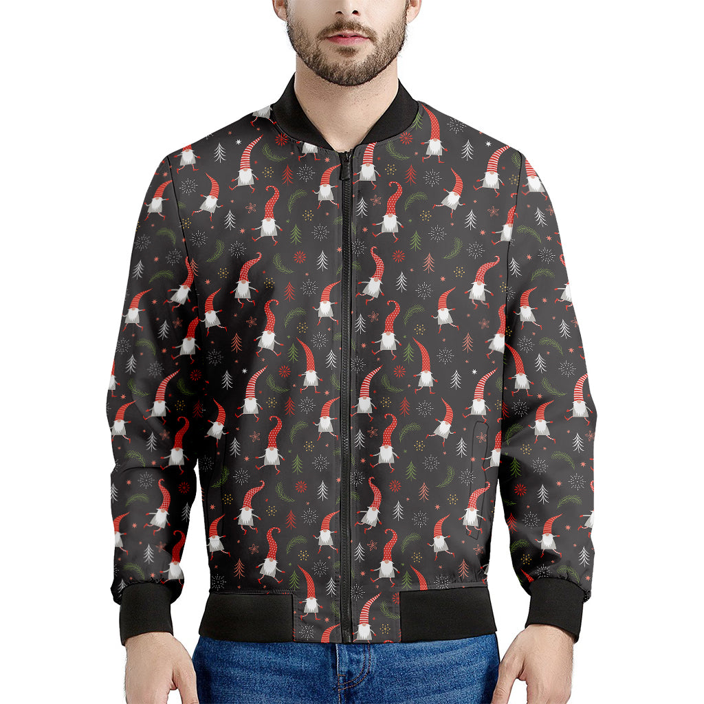 Christmas Gnomes Pattern Print Men's Bomber Jacket