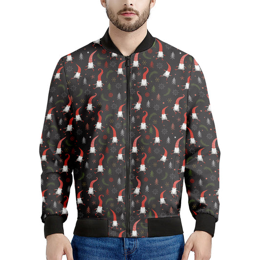 Christmas Gnomes Pattern Print Men's Bomber Jacket