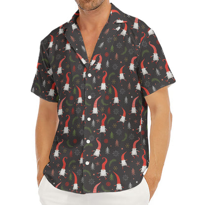Christmas Gnomes Pattern Print Men's Deep V-Neck Shirt