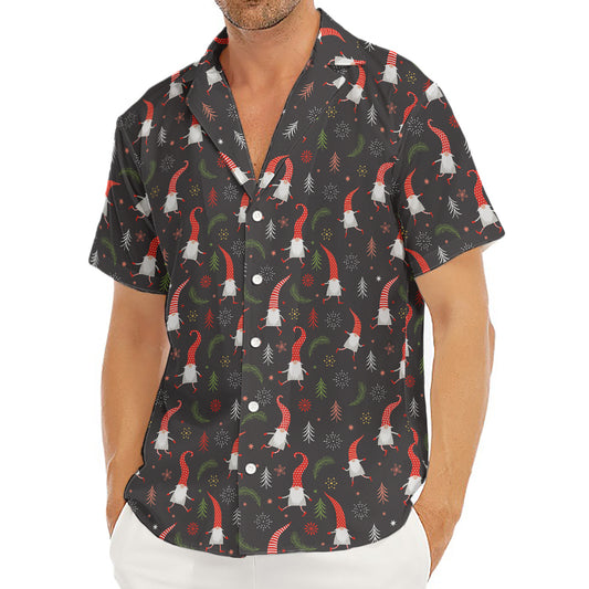 Christmas Gnomes Pattern Print Men's Deep V-Neck Shirt