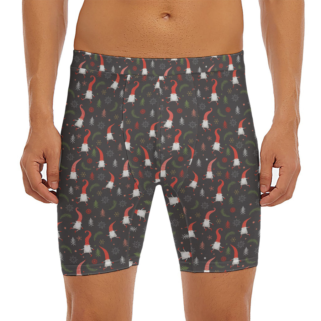 Christmas Gnomes Pattern Print Men's Long Boxer Briefs
