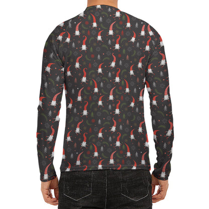 Christmas Gnomes Pattern Print Men's Long Sleeve Rash Guard