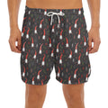 Christmas Gnomes Pattern Print Men's Split Running Shorts