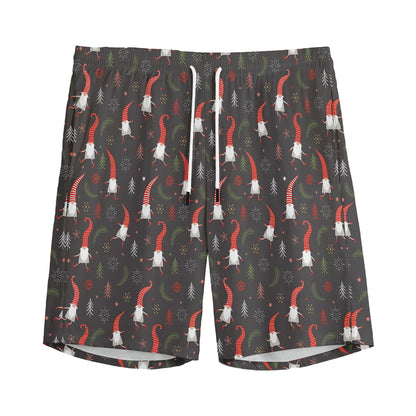 Christmas Gnomes Pattern Print Men's Sports Shorts