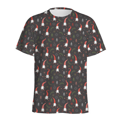 Christmas Gnomes Pattern Print Men's Sports T-Shirt