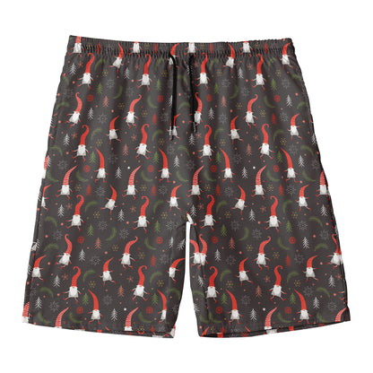 Christmas Gnomes Pattern Print Men's Swim Trunks