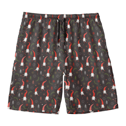 Christmas Gnomes Pattern Print Men's Swim Trunks