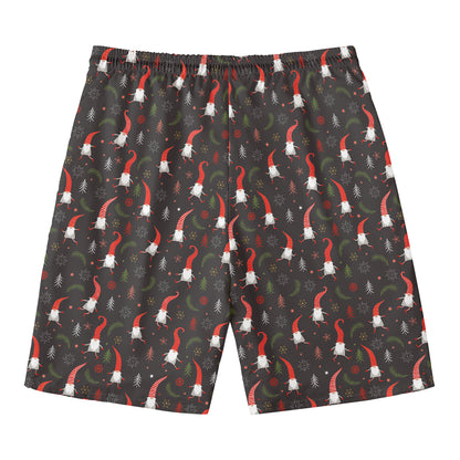 Christmas Gnomes Pattern Print Men's Swim Trunks