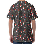 Christmas Gnomes Pattern Print Men's Velvet T-Shirt