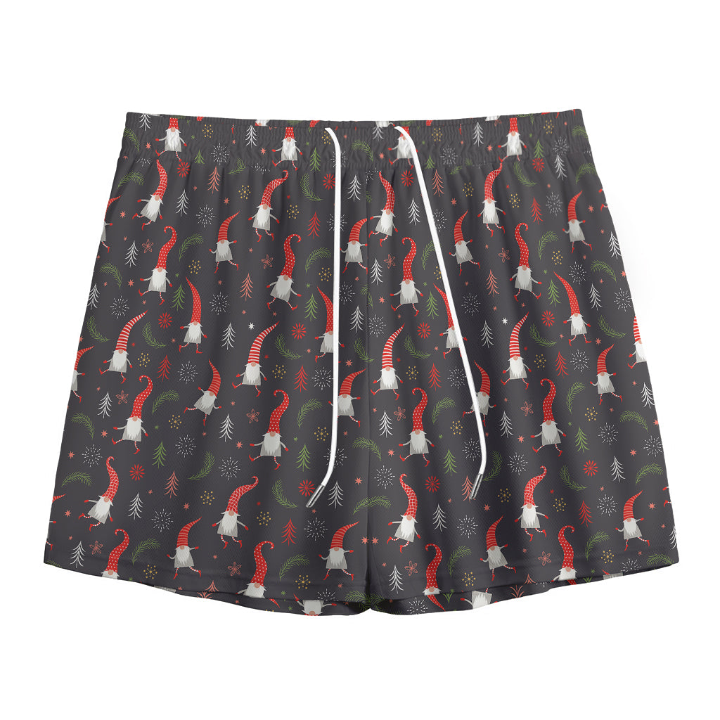 Christmas Gnomes Pattern Print Mesh Shorts
