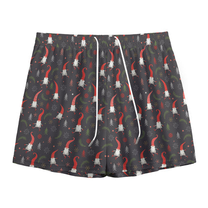 Christmas Gnomes Pattern Print Mesh Shorts
