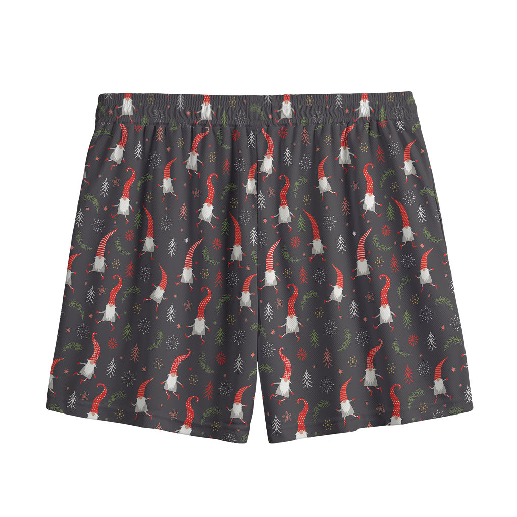 Christmas Gnomes Pattern Print Mesh Shorts