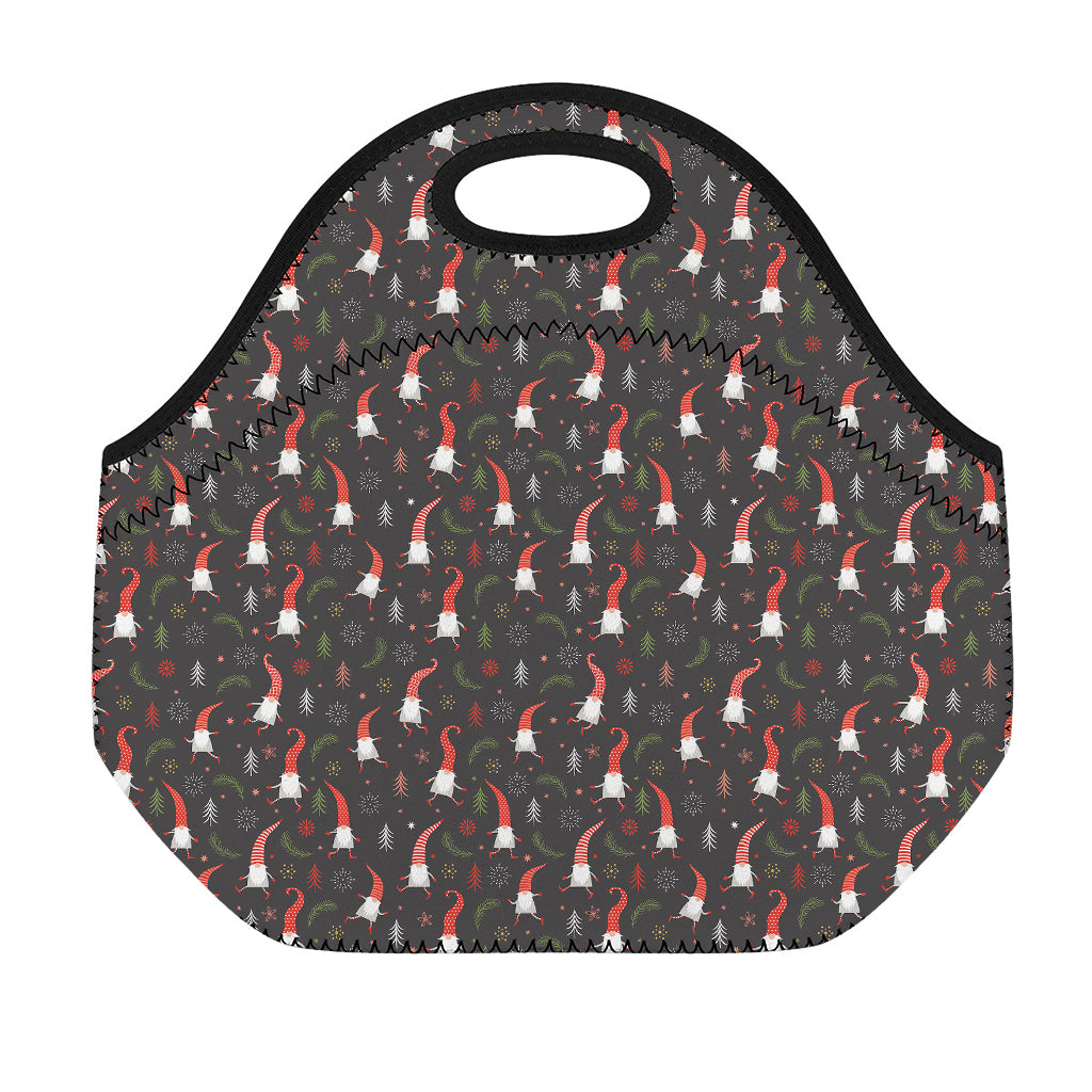 Christmas Gnomes Pattern Print Neoprene Lunch Bag